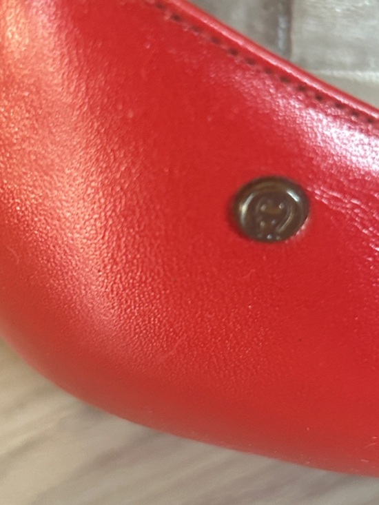 Etienne Aigner Leather Pointed Toe Pumps Red 7.5M Vintage Kitten Low Heels - Picture 4 of 10